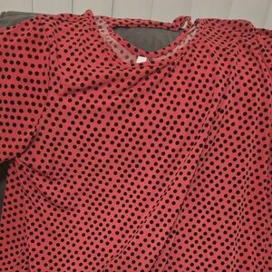 Red and Black Polka Dot Top